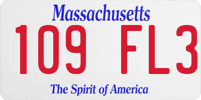 MA license plate 109FL3