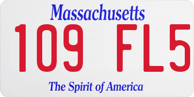 MA license plate 109FL5