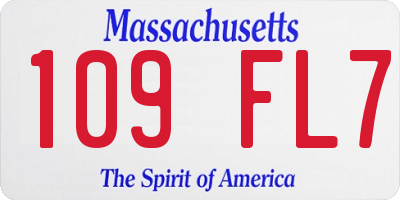 MA license plate 109FL7