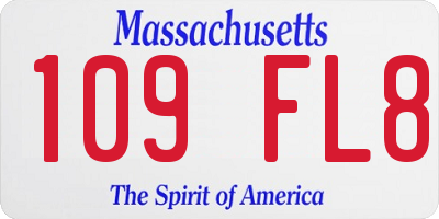 MA license plate 109FL8