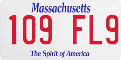 MA license plate 109FL9