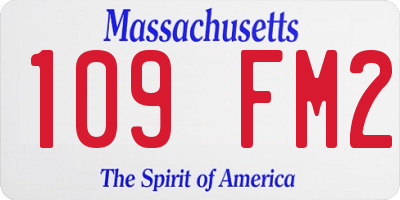 MA license plate 109FM2