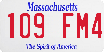 MA license plate 109FM4