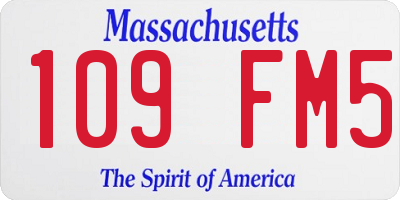 MA license plate 109FM5