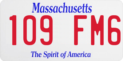 MA license plate 109FM6
