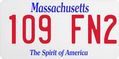 MA license plate 109FN2