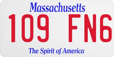 MA license plate 109FN6