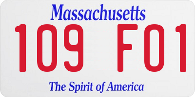 MA license plate 109FO1