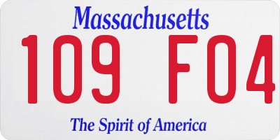 MA license plate 109FO4
