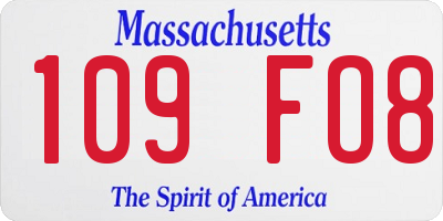 MA license plate 109FO8
