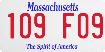 MA license plate 109FO9