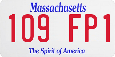 MA license plate 109FP1