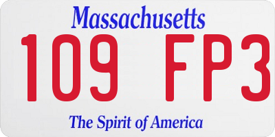 MA license plate 109FP3