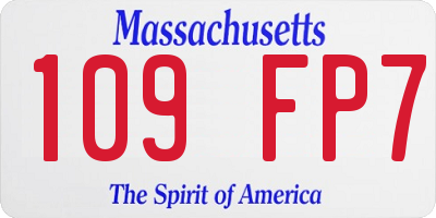MA license plate 109FP7