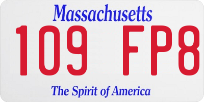 MA license plate 109FP8