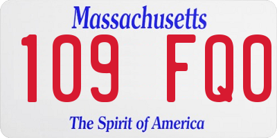 MA license plate 109FQ0
