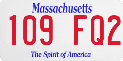 MA license plate 109FQ2