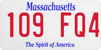 MA license plate 109FQ4