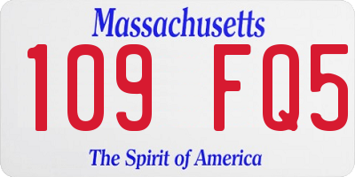 MA license plate 109FQ5