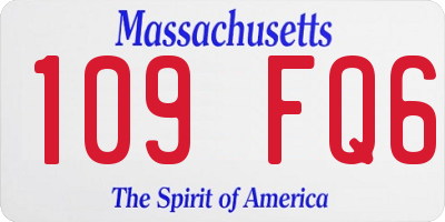 MA license plate 109FQ6