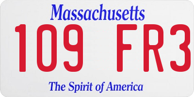 MA license plate 109FR3