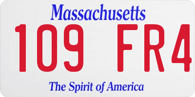 MA license plate 109FR4
