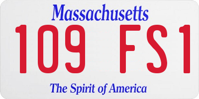 MA license plate 109FS1