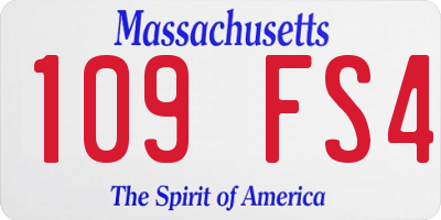 MA license plate 109FS4