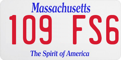 MA license plate 109FS6