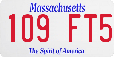 MA license plate 109FT5