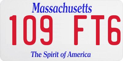 MA license plate 109FT6
