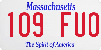 MA license plate 109FU0