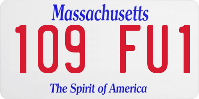 MA license plate 109FU1