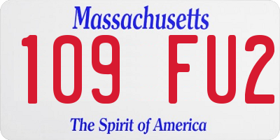 MA license plate 109FU2
