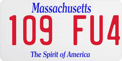 MA license plate 109FU4