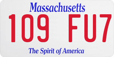 MA license plate 109FU7