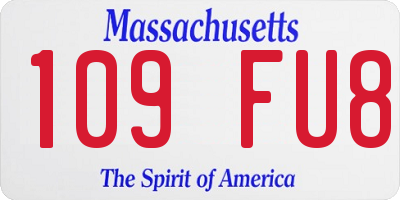 MA license plate 109FU8