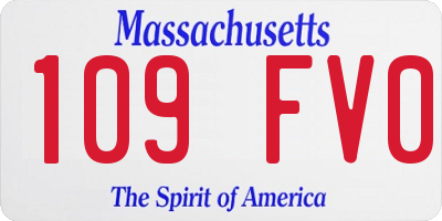 MA license plate 109FV0