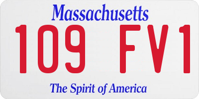 MA license plate 109FV1