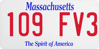 MA license plate 109FV3