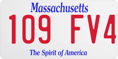MA license plate 109FV4