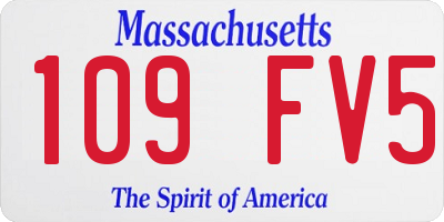MA license plate 109FV5
