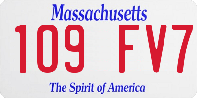 MA license plate 109FV7