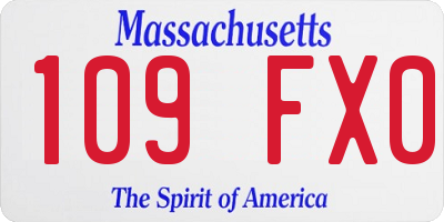 MA license plate 109FX0