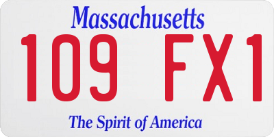 MA license plate 109FX1