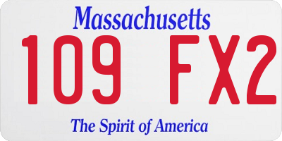MA license plate 109FX2