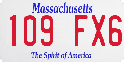 MA license plate 109FX6