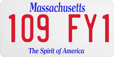 MA license plate 109FY1
