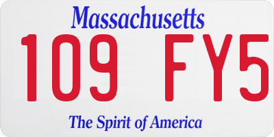 MA license plate 109FY5