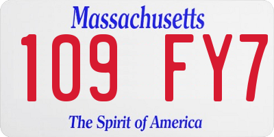 MA license plate 109FY7